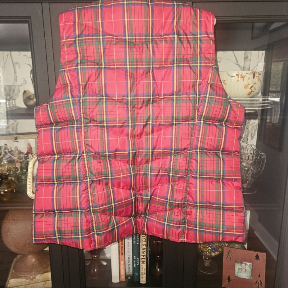 Lands End women's plaid vest.